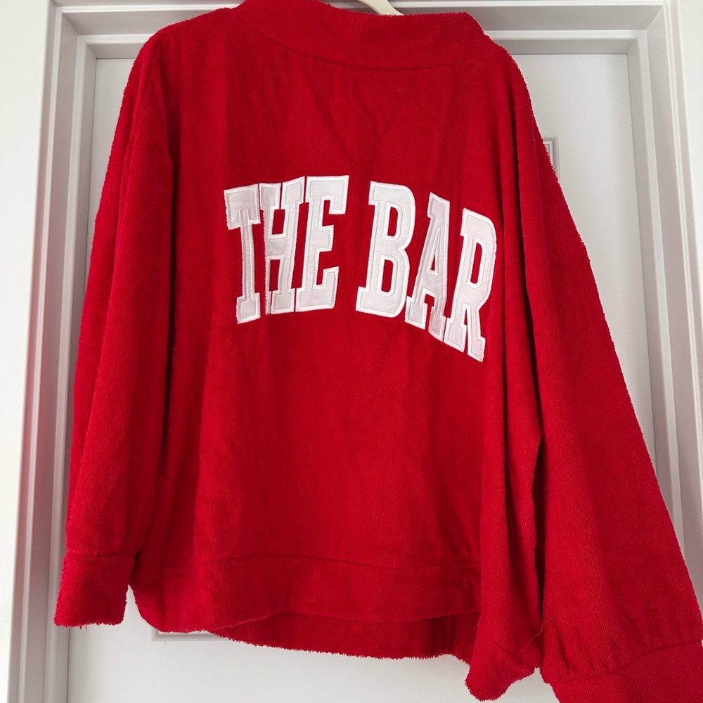The Bar Red Sweatshirt with White Lettering